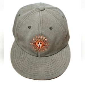 Volcom Hat Rising Sun Embroidered Tregiity Since 91 Canvas Baseball Cap Brown OS